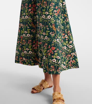 Verano cutout floral cotton midi dress | Agua by Agua Bendita