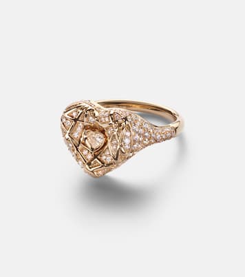 18kt gold pinky ring with diamond | Kamyen