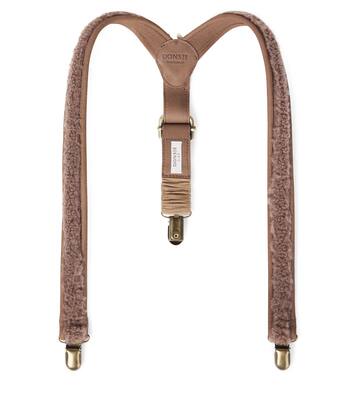 Tjebbe leather-trimmed teddy suspenders | Donsje