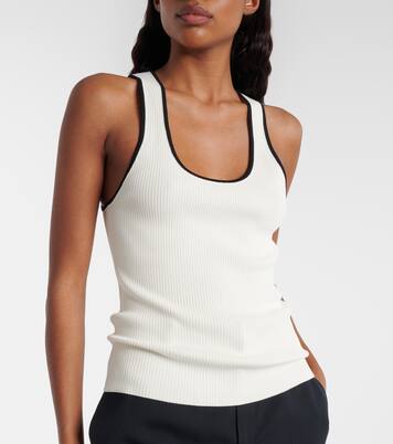 Ribbed-knit cotton-blend tank top | Gucci
