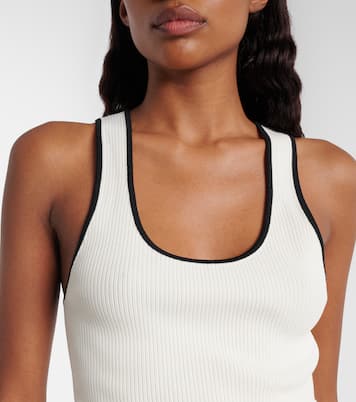 Ribbed-knit cotton-blend tank top | Gucci