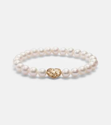 Puffy Icon Wallpaper Heart 14kt gold bracelet with pearls | Sydney Evan