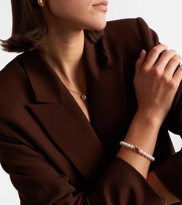 Puffy Icon Wallpaper Heart 14kt gold bracelet with pearls | Sydney Evan