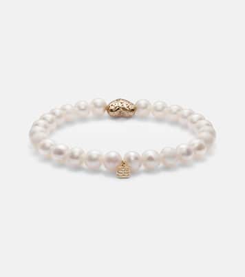 Puffy Icon Wallpaper Heart 14kt gold bracelet with pearls | Sydney Evan