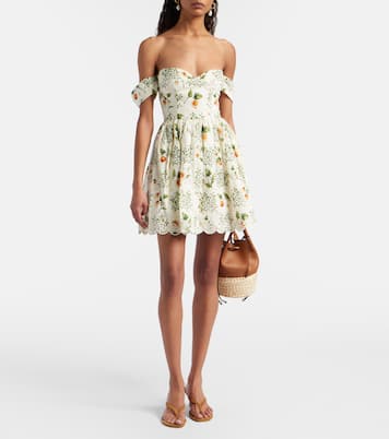 Off-Shoulder-Minikleid Poesia aus Leinen | Agua by Agua Bendita