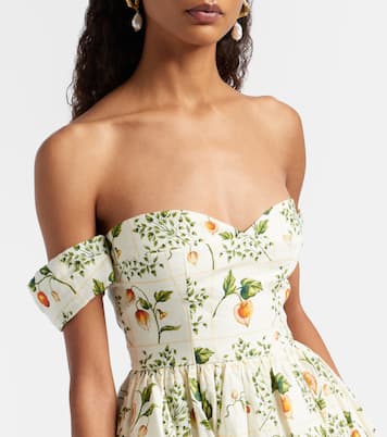 Off-Shoulder-Minikleid Poesia aus Leinen | Agua by Agua Bendita