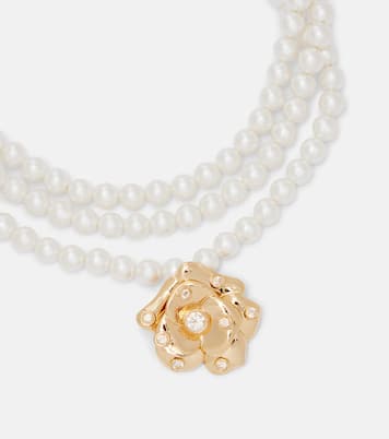 Crystal-embellished floral choker | Self-Portrait