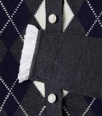 Paneled argyle wool dress | Self-Portrait Kids