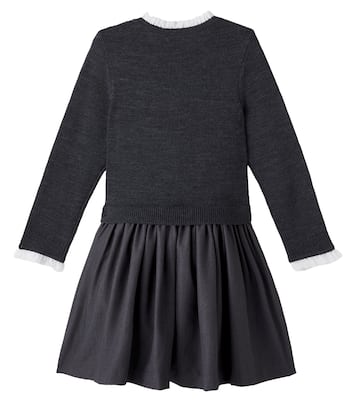 Paneled argyle wool dress | Self-Portrait Kids