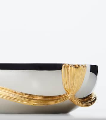 Deco Leaves Medium stainless steel bowl | L'Objet