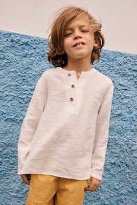 Henley-Top Noah aus Baumwoll-Gaze | Bonton