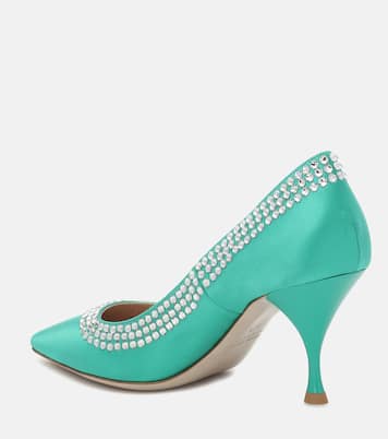 Pumps in raso con cristalli | Miu Miu