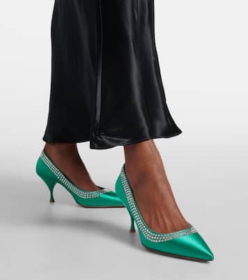 Pumps in raso con cristalli | Miu Miu