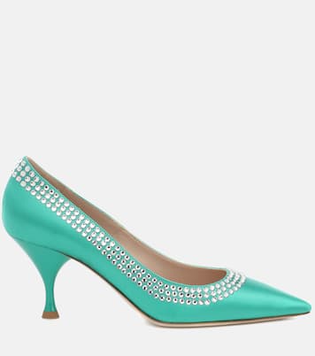 Pumps in raso con cristalli | Miu Miu
