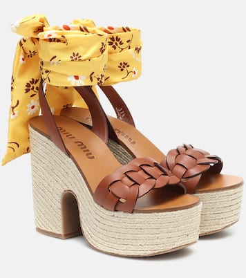 Sandali in pelle con plateau | Miu Miu