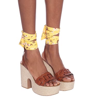 Sandali in pelle con plateau | Miu Miu