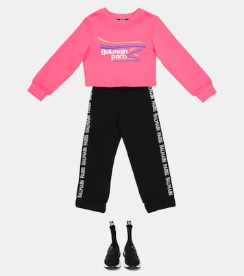 Cropped-Sweatshirt aus Baumwolle | Balmain Kids