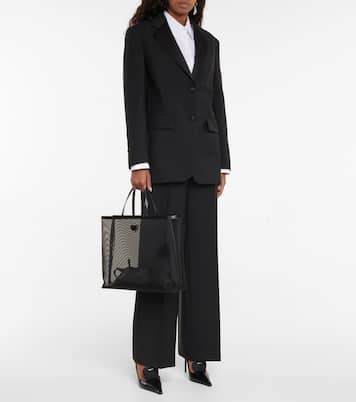 Shopper Large in mesh e pelle | Prada