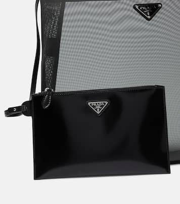 Shopper Large in mesh e pelle | Prada