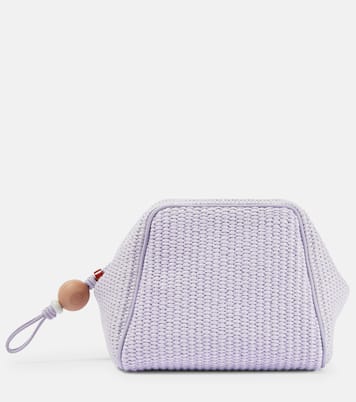 Puffy Pouch Small raffia-effect clutch | Loro Piana