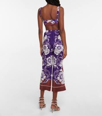 Top cropped in seta crêpe de chine | Valentino