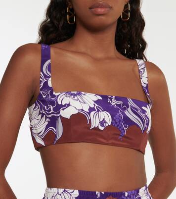 Top cropped in seta crêpe de chine | Valentino