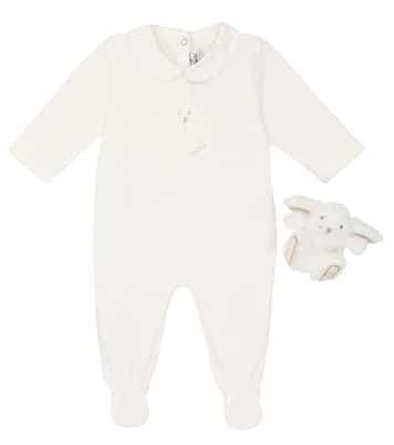 Baby set of cotton onesie and soft toy | Tartine et Chocolat