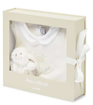 Baby set of cotton onesie and soft toy | Tartine et Chocolat