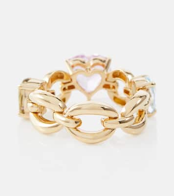 Bague Catena Petite en or 18 ct, topaze, améthyste et saphir | Nadine Aysoy