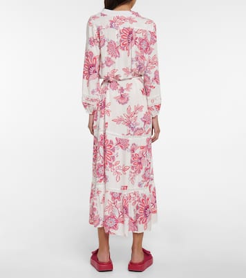Robe portefeuille midi Wisteria à fleurs | Melissa Odabash