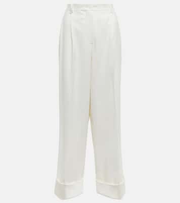 Pantalon ample à taille haute en laine | The Row