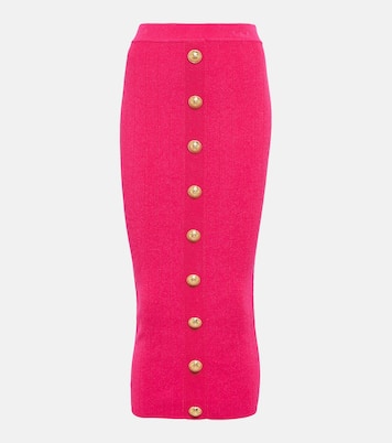 Falda midi de punto adornada | Balmain
