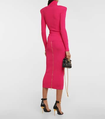 Falda midi de punto adornada | Balmain