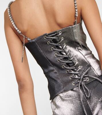 Embellished metallic corset top | Area