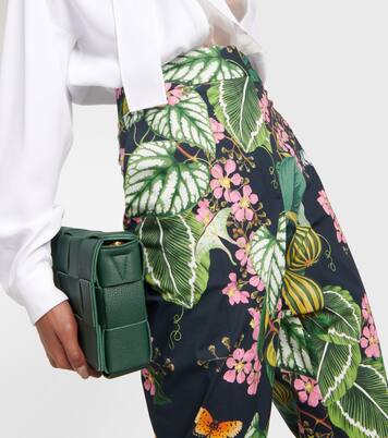 Printed straight cropped poplin pants | Oscar de la Renta