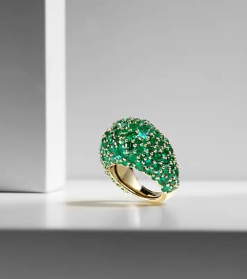 Bague Green Earth Dome en or 18 ct et émeraudes | Octavia Elizabeth