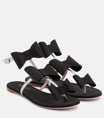 Sandalen Pop Bow aus Satin und Leder | Giambattista Valli