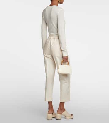 High-rise cotton pants | Jil Sander