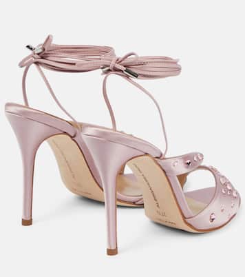 Crystal-embellished satin sandals | Alessandra Rich