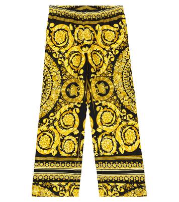 Barocco wide-leg silk twill pants | Versace Kids