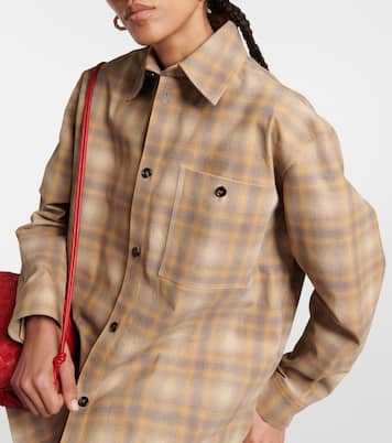 Camicia in pelle a quadri | Bottega Veneta