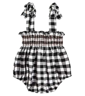 Baby - Jumpsuit corta in cotone a quadri | Suncracy