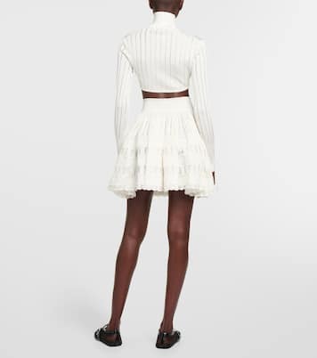 Cardigan cropped in maglia a coste | Alaïa