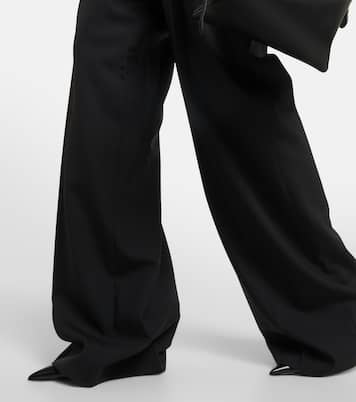 Pantalon ample à taille basse en laine en jean | Dion Lee