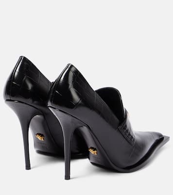 Croc-effect patent leather pumps | Versace