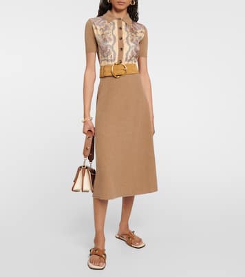 Vestido midi de cachemir, lana y seda | Etro