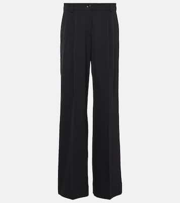 Pleated wool-blend wide-leg pants | Dolce&Gabbana