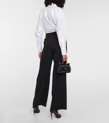 Pleated wool-blend wide-leg pants | Dolce&Gabbana