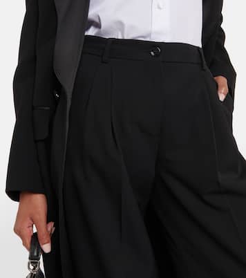 Pleated wool-blend wide-leg pants | Dolce&Gabbana