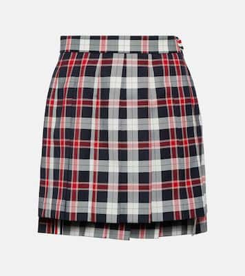Minifalda en mezcla de lana plisada | Thom Browne